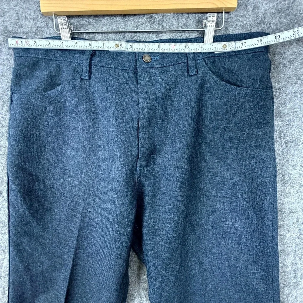 Vintage Wrangler 82HU Dress Jeans Pants Mens 38 Blue Gray Straight Leg Retro